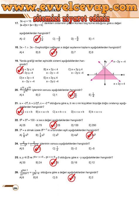 9 sınıf matematik sayfa 206 cevapları